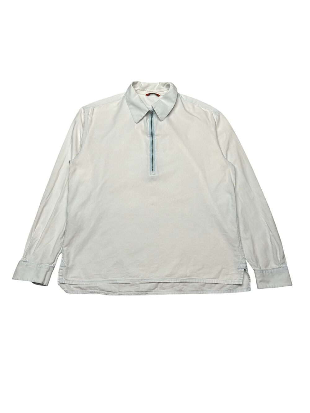Barena Venezia Cotton Poplin Half Zip Collared Shirt Men's 50 US L Quiet Luxury
